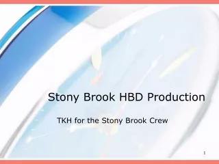 Stony Brook HBD Production