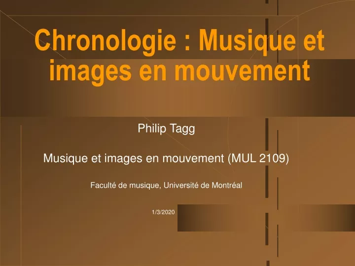 chronologie musique et images en mouvement