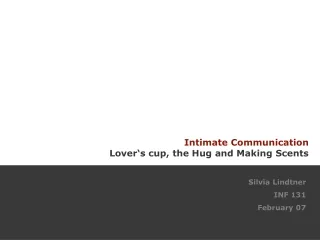 Intimate Communication Lover‘s cup, the Hug and Making Scents