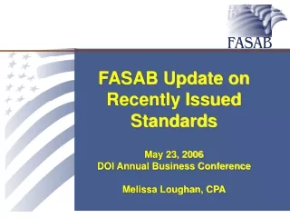 FASAB Update on Recently Issued Standards