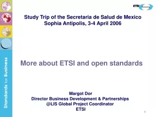 More about ETSI and open standards
