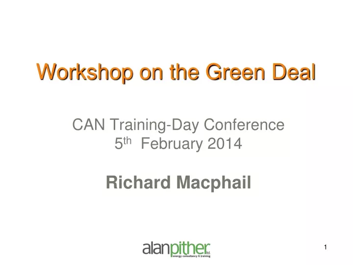 workshop on the green deal