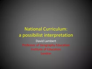 National Curriculum:  a  possibilist  interpretation
