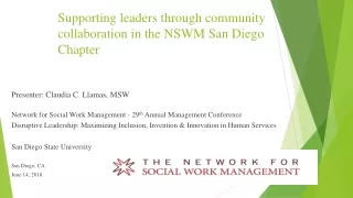 Supporting leaders through community collaboration in the NSWM San Diego Chapter