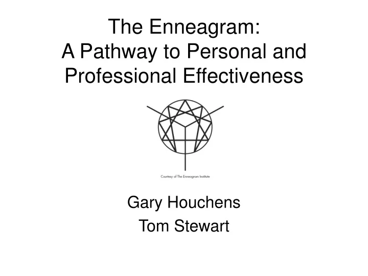 the enneagram a pathway to personal and professional effectiveness