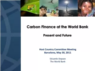 Carbon Finance at the World Bank Present and Future
