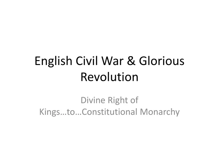 english civil war glorious revolution