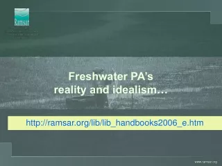 Freshwater PA’s  reality and idealism…