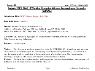 Project: IEEE P802.15 Working Group for Wireless Personal Area Networks (WPANs)