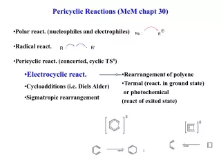 Pericyclic Reactions (McM chapt 30)