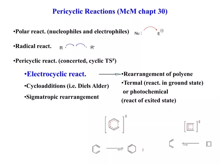 pericyclic reactions mcm chapt 30