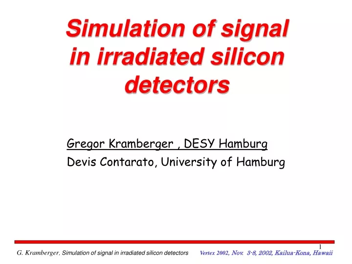 simulation of signal in irradiated silicon