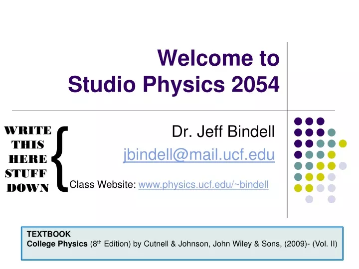 welcome to studio physics 2054