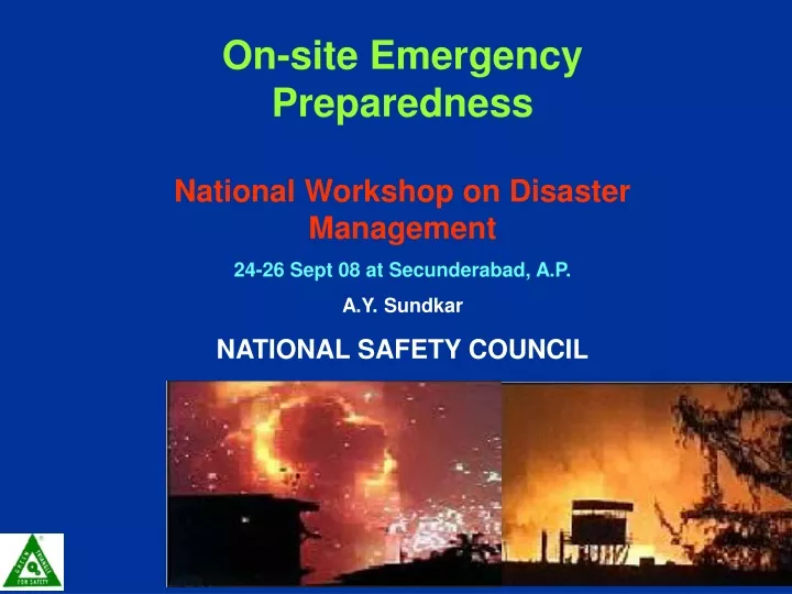 on site emergency preparedness national workshop