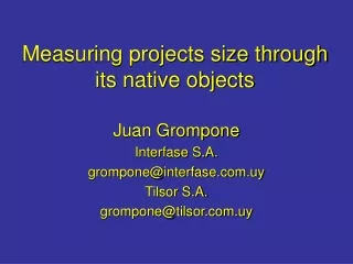 Measuring projects size through its native objects