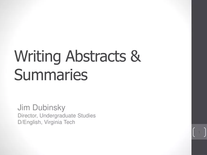 writing abstracts summaries