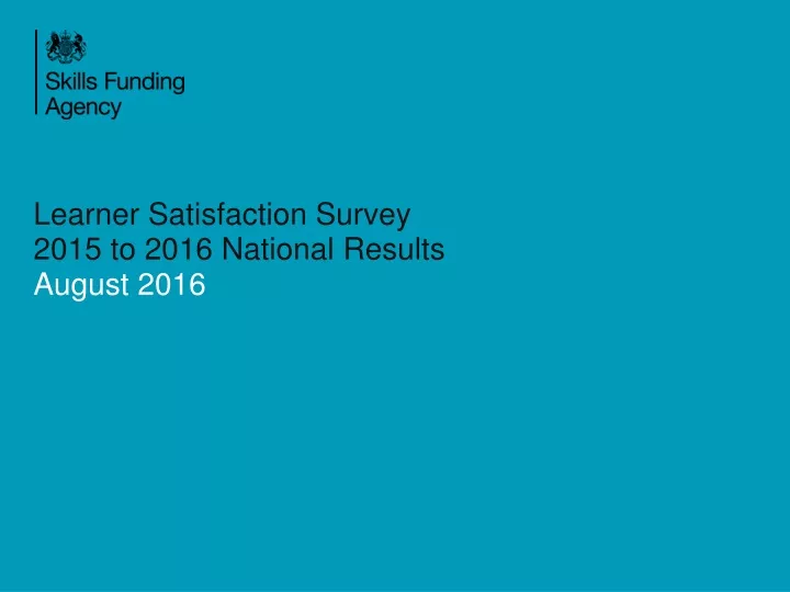 learner satisfaction survey 2015 to 2016 national