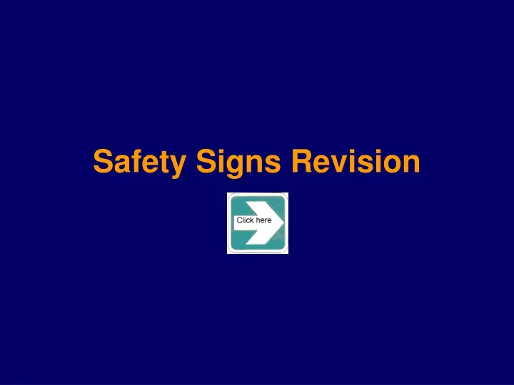 safety signs revision