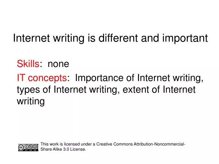 internet writing is different and important
