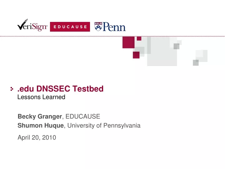 edu dnssec testbed lessons learned