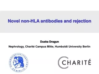 Novel non-HLA antibodies and rejection Duska Dragun