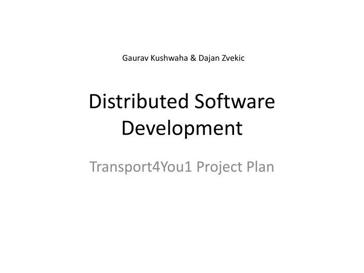 distributed software development