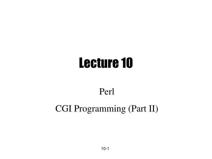 lecture 10