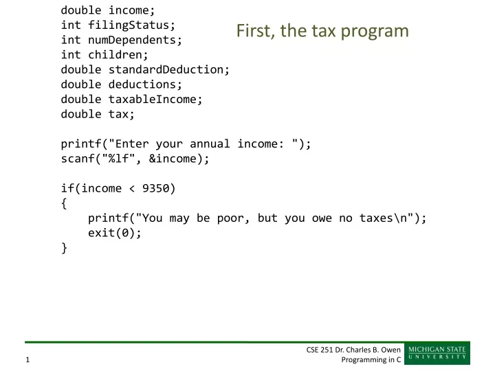 first the tax program