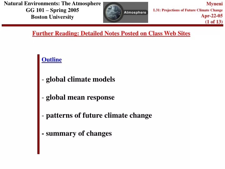 myneni l31 projections of future climate change