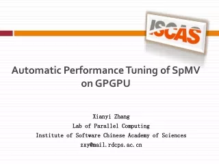 Automatic Performance Tuning of SpMV on GPGPU