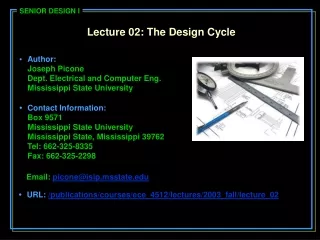 Lecture 02: The Design Cycle