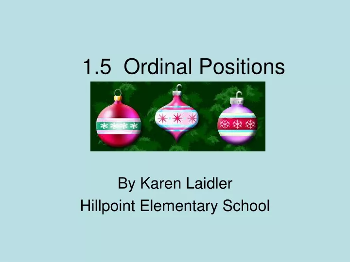 1 5 ordinal positions