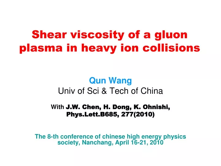 shear viscosity of a gluon plasma in heavy ion collisions