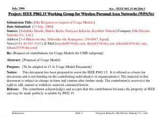 Project: IEEE P802.15 Working Group for Wireless Personal Area Networks (WPANs)