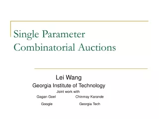 Single Parameter Combinatorial Auctions