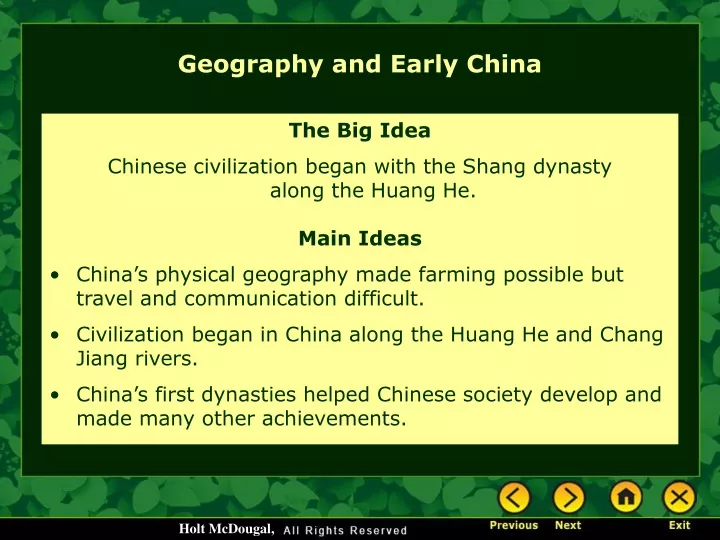 geography and early china