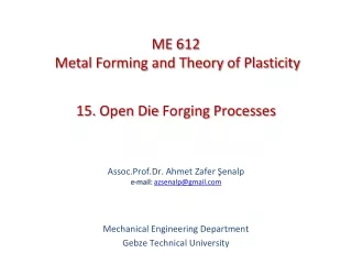 15.  Open Die Forging Processes