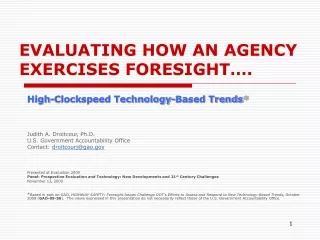 EVALUATING HOW AN AGENCY EXERCISES FORESIGHT….