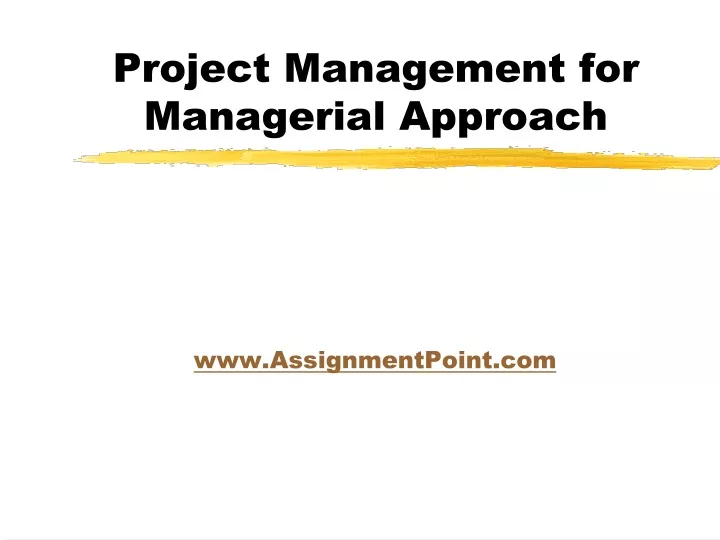project management for managerial approach