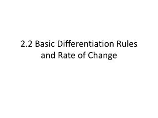 2.2 Basic Differentiation Rules and Rate of Change