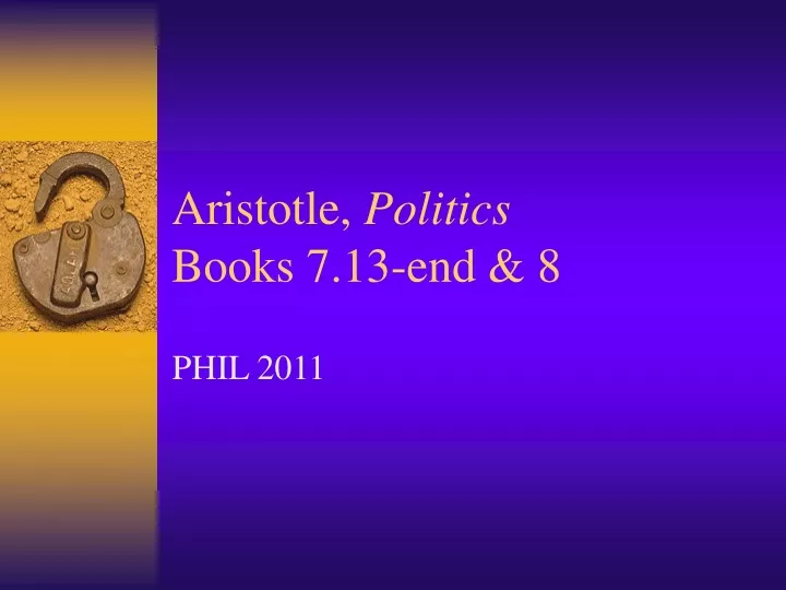 aristotle politics books 7 13 end 8