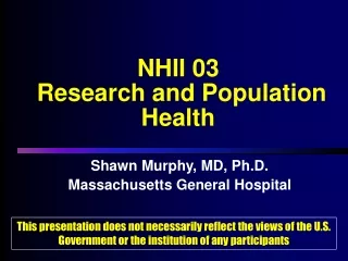 NHII 03  Research and Population Health