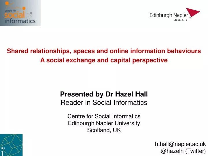 shared relationships spaces and online