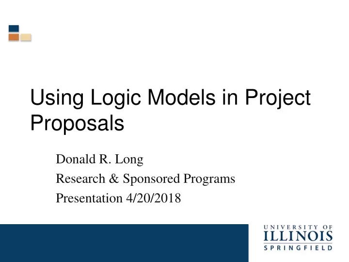using logic models in project proposals