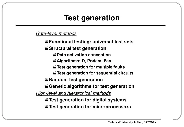 test generation
