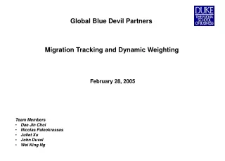 Migration Tracking and Dynamic Weighting