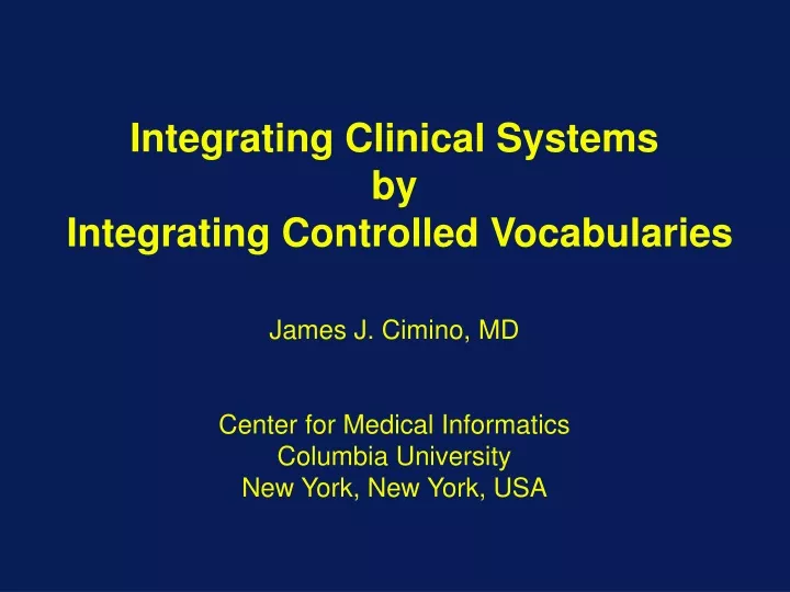 integrating clinical systems by integrating