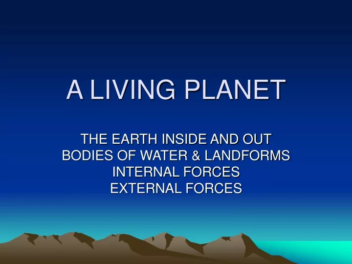 a living planet