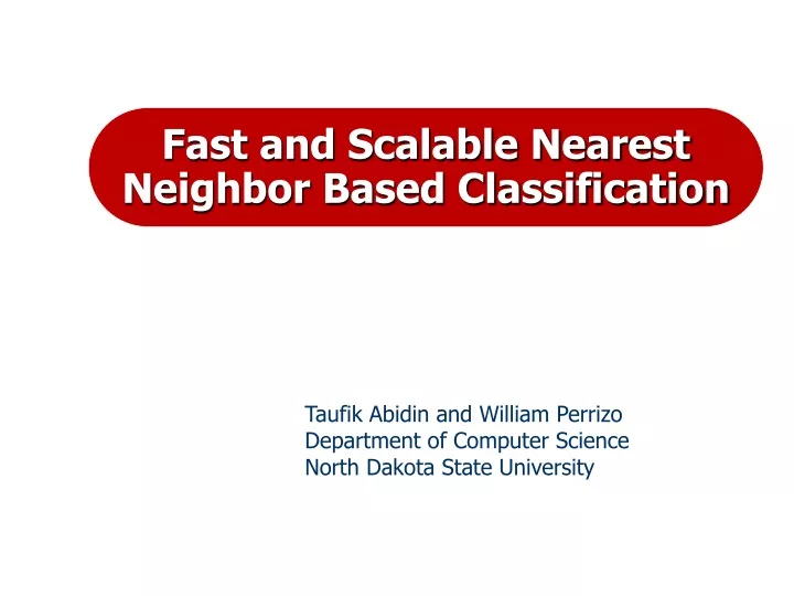 fast and scalable nearest neighbor based classification