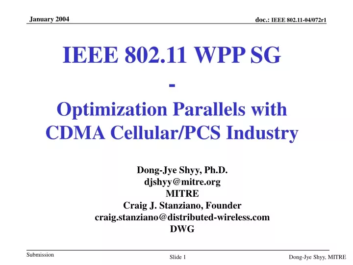 ieee 802 11 wpp sg optimization parallels with